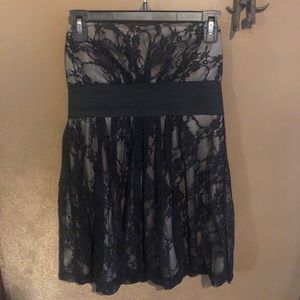 Black Lace Strapless Dress